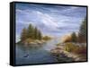 Camping on the Ottawa River-Kevin Dodds-Framed Stretched Canvas