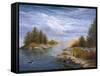 Camping on the Ottawa River-Kevin Dodds-Framed Stretched Canvas