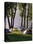 Camping on Wallensee, Churfirsten Range Near Wallenstadt, Switzerland-Walter Rawlings-Stretched Canvas