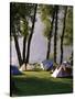 Camping on Wallensee, Churfirsten Range Near Wallenstadt, Switzerland-Walter Rawlings-Stretched Canvas