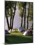 Camping on Wallensee, Churfirsten Range Near Wallenstadt, Switzerland-Walter Rawlings-Mounted Photographic Print