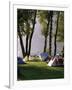 Camping on Wallensee, Churfirsten Range Near Wallenstadt, Switzerland-Walter Rawlings-Framed Photographic Print