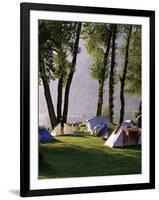 Camping on Wallensee, Churfirsten Range Near Wallenstadt, Switzerland-Walter Rawlings-Framed Photographic Print