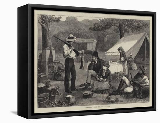 Camping Out in Colorado-Henry Woods-Framed Stretched Canvas