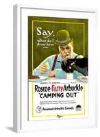 Camping Out, Roscoe 'Fatty' Arbuckle, 1919-null-Framed Art Print