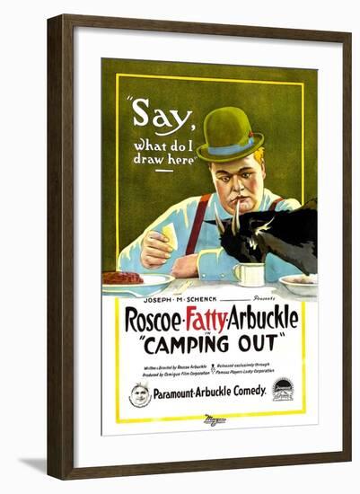 Camping Out, Roscoe 'Fatty' Arbuckle, 1919-null-Framed Art Print