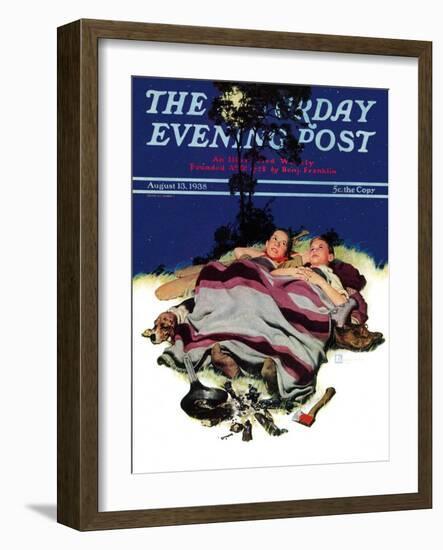 "Camping Out," Saturday Evening Post Cover, August 13, 1938-Douglas Crockwell-Framed Giclee Print