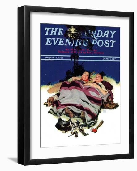 "Camping Out," Saturday Evening Post Cover, August 13, 1938-Douglas Crockwell-Framed Giclee Print
