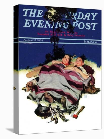 "Camping Out," Saturday Evening Post Cover, August 13, 1938-Douglas Crockwell-Stretched Canvas