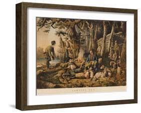 Camping out, Some of the Right Sort, 1856, Nathaniel Currier, Publisher-Mary Cassatt-Framed Giclee Print