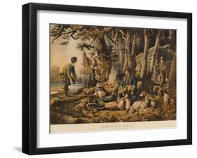 Camping out, Some of the Right Sort, 1856, Nathaniel Currier, Publisher-Mary Cassatt-Framed Giclee Print