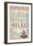 Camping Rules - Barnwood Painting-Lantern Press-Framed Art Print