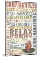 Camping Rules - Barnwood Painting-Lantern Press-Mounted Art Print