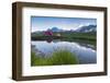 Camping tents in the green meadows surrounded by flowers and alpine lake, Mont De La Saxe, Courmaye-Roberto Moiola-Framed Photographic Print