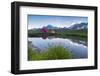 Camping tents in the green meadows surrounded by flowers and alpine lake, Mont De La Saxe, Courmaye-Roberto Moiola-Framed Photographic Print