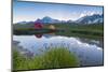 Camping tents in the green meadows surrounded by flowers and alpine lake, Mont De La Saxe, Courmaye-Roberto Moiola-Mounted Photographic Print