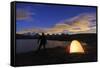 Camping under the Stars on Rosset Lake at an Altitude of 2709 Meters-Roberto Moiola-Framed Stretched Canvas