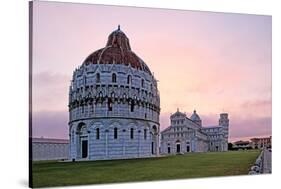 Campo dei Miracoli with Baptistry, Santa Maria Assunta Cathedral and Leaning Tower, UNESCO World He-Hans-Peter Merten-Stretched Canvas