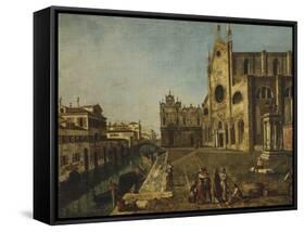 Campo Santi Giovanni E Paolo in Venice-Michele Marieschi-Framed Stretched Canvas