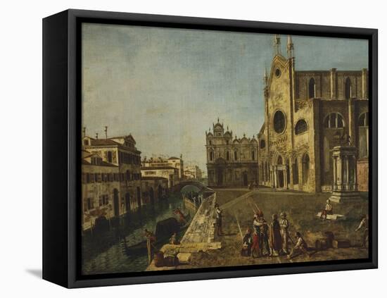 Campo Santi Giovanni E Paolo in Venice-Michele Marieschi-Framed Stretched Canvas