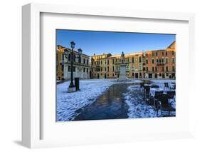 Campo Santo Stefano at sunrise after overnight snow, San Marco, Venice, UNESCO World Heritage Site,-Eleanor Scriven-Framed Photographic Print