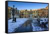 Campo Santo Stefano at sunrise after overnight snow, San Marco, Venice, UNESCO World Heritage Site,-Eleanor Scriven-Framed Stretched Canvas