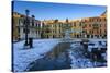 Campo Santo Stefano at sunrise after overnight snow, San Marco, Venice, UNESCO World Heritage Site,-Eleanor Scriven-Stretched Canvas
