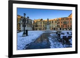 Campo Santo Stefano at sunrise after overnight snow, San Marco, Venice, UNESCO World Heritage Site,-Eleanor Scriven-Framed Photographic Print