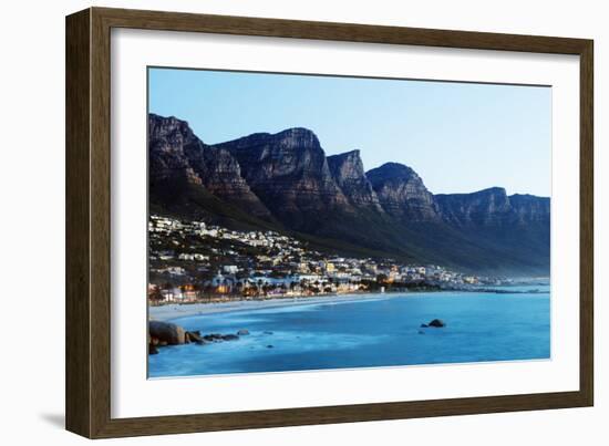 Camps Bay and Twelve Apostles, Table Mountain Nat'l Park, Cape Town, Western Cape, South Africa-Christian Kober-Framed Photographic Print