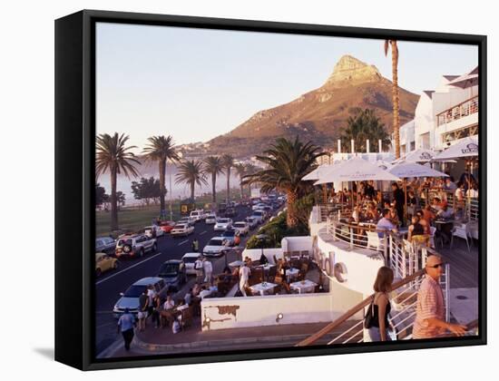 Camps Bay with Lions Head Mountain in Background, Cape Town, South Africa, Africa-Yadid Levy-Framed Stretched Canvas