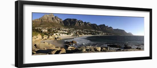 Camps Bay with the Twelve Apostles in the Background, Western Cape Province, South Africa-null-Framed Photographic Print