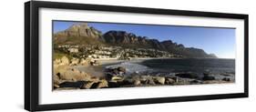 Camps Bay with the Twelve Apostles in the Background, Western Cape Province, South Africa-null-Framed Photographic Print