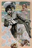 Spanish Art Nouveau Girl With Catalog-Camps-Art Print