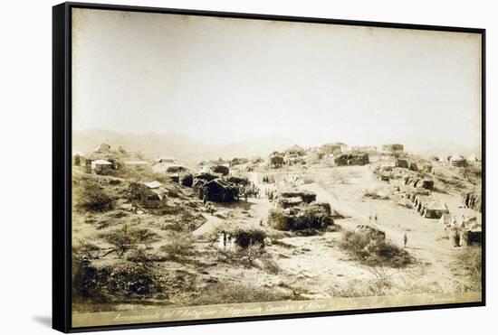 Campsite of First Regiment of African Hunters in Tamarisco Area, Eritrea-null-Framed Stretched Canvas