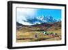Campsite with Tents on the Top of High Mountains-Vakhrushev Pavel-Framed Photographic Print