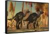 Camptosaurus Dinosaurs Wander Through a Prehistoric Jungle-null-Framed Stretched Canvas