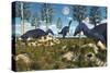 Camptosaurus Nesting Ground Set During the Jurassic Period-null-Stretched Canvas
