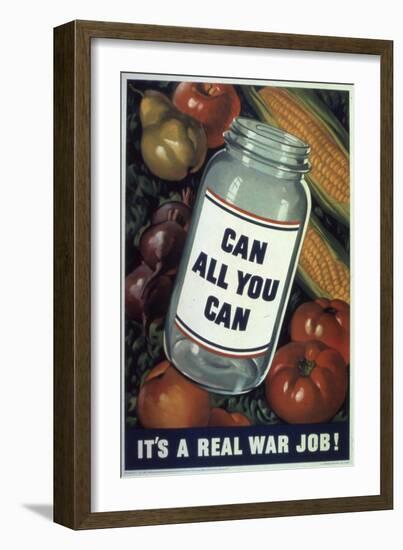Can All You Can. It's a Real War Job!, WWII Poster-null-Framed Giclee Print