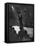 Can Can Dancer Held Up in the Air by a Performing Gentleman at the Paris Show-Nat Farbman-Framed Stretched Canvas