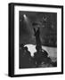 Can Can Dancer Held Up in the Air by a Performing Gentleman at the Paris Show-Nat Farbman-Framed Photographic Print