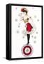 Can-Can Dancer on Roulette Wheel-null-Framed Stretched Canvas