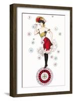 Can-Can Dancer on Roulette Wheel-null-Framed Art Print