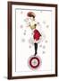 Can-Can Dancer on Roulette Wheel-null-Framed Art Print