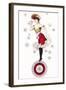 Can-Can Dancer on Roulette Wheel-null-Framed Art Print