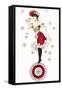 Can-Can Dancer on Roulette Wheel-null-Framed Stretched Canvas