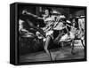 Can Can Dancers Kicking One Leg over their Head While Dancgin around on the Other-null-Framed Stretched Canvas