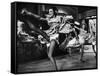 Can Can Dancers Kicking One Leg over their Head While Dancgin around on the Other-null-Framed Stretched Canvas