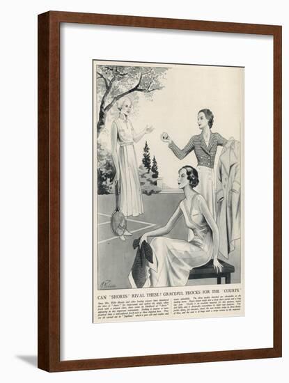 Can Shorts Rival These Graceful Frocks for the Courts?-M. Richards-Framed Art Print