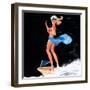 "Can You Tie This" 1950s Pin-Up Calendar Girl by Freeman Elliott-Piddix-Framed Art Print