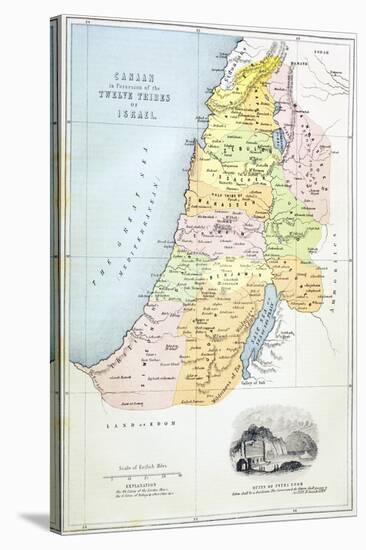 Canaan as it Was Divided Between the Twelve Tribes of Israel-null-Stretched Canvas